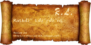 Ratkó Lóránt névjegykártya