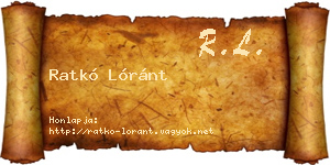 Ratkó Lóránt névjegykártya